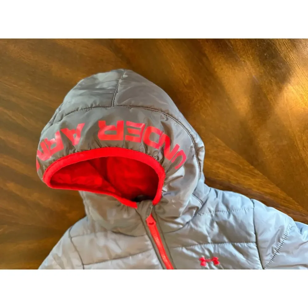Under Armour Storm ColdGear Puffer Jacket Toddler Size 3T Gray Warm Winter Cozy